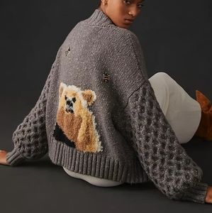 Pilcro Bear Cardigan sweater